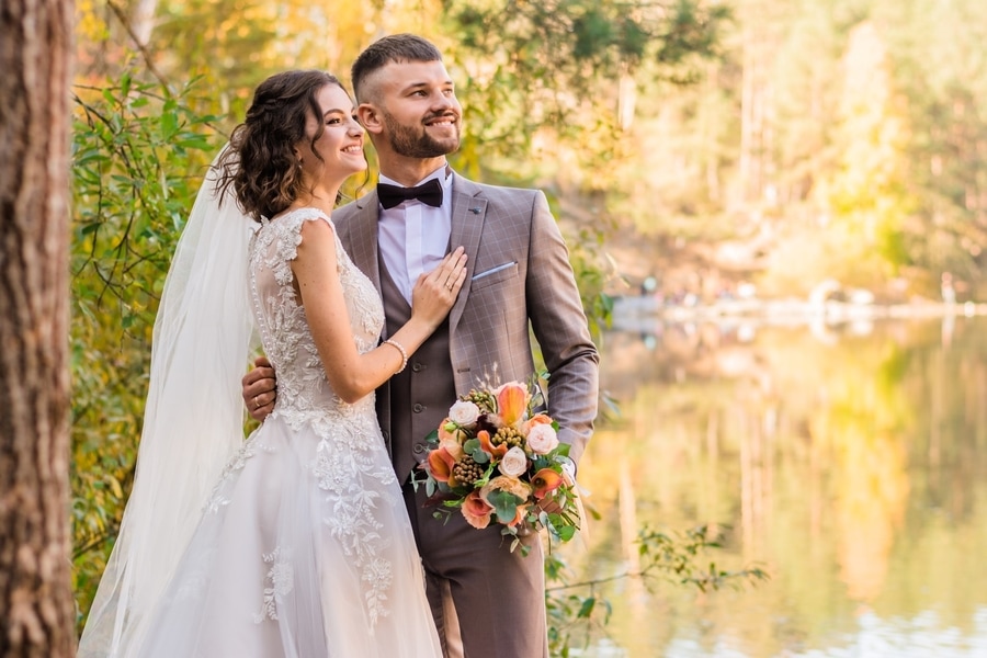 white teeth wedding day